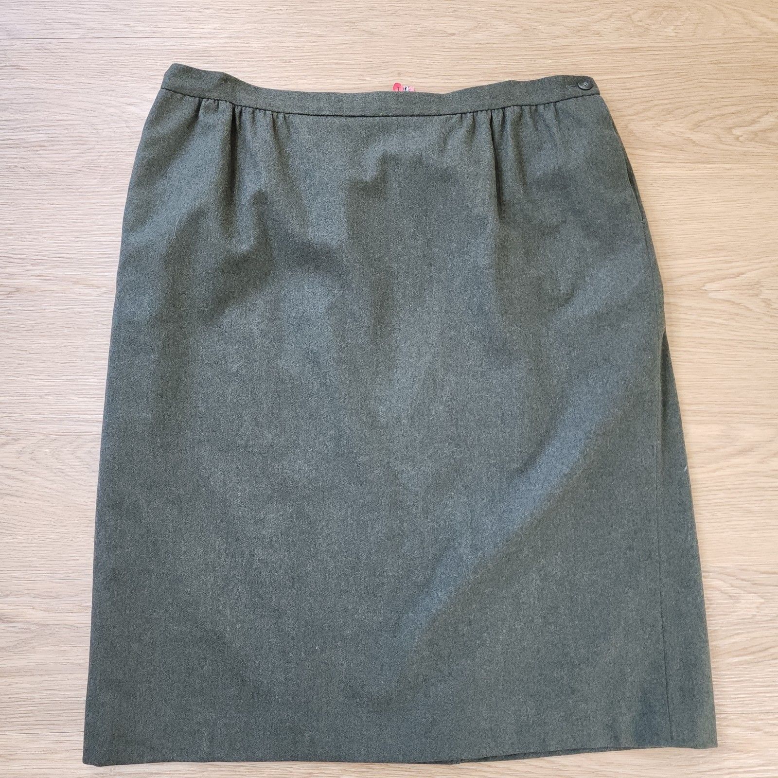 Vintage Pendleton 100% Wool Pleated Pencil Skirt Womens 20w Lined Gray Career